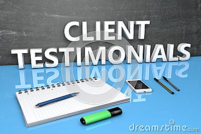 Client Testimonials text concept Cartoon Illustration