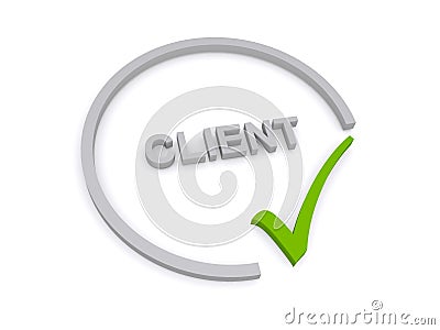 client word on white Stock Photo