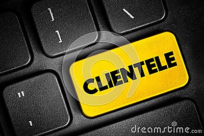 Clientele text quote button on notepad, business concept background Stock Photo