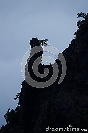 Cliff in the Caldera de Taburiente National Park. Stock Photo