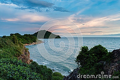 Cliff, cape and small island of famouse viewpoint Stock Photo