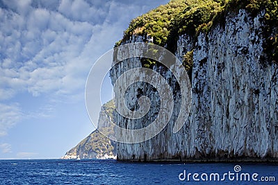 Cliff in Capri island coast Stock Photo