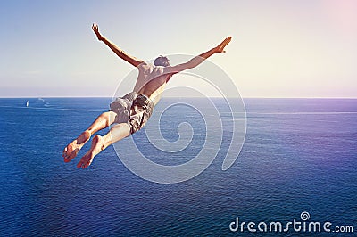 Cliff Diver Stock Photo