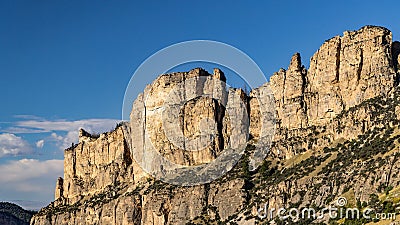 Cliff face in the Bighorn mountains Stock Photo
