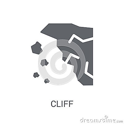 Cliff icon. Trendy Cliff logo concept on white background from N Vector Illustration