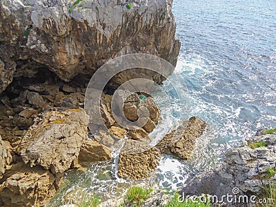 Cliff in Llanes Asturias Stock Photo