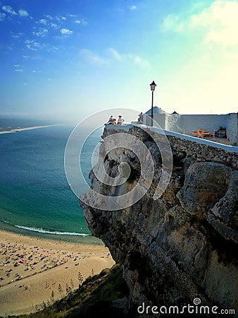 Sitio da Nazare, Nazare, Leiria, Portugal. Editorial Stock Photo