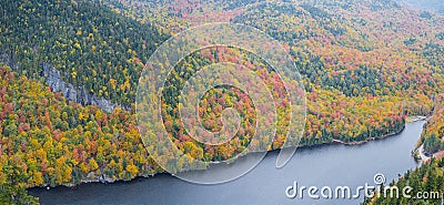 Cliff over Lower Ausable Lake in Adirondacks Stock Photo