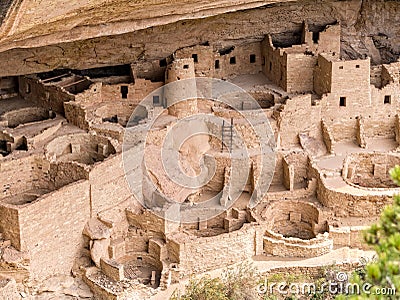 Cliff Palace Ruins, Mesa Verde Stock Photo