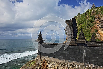 Cliff on Pantai Ngobaran Beach Jogjakarta Stock Photo