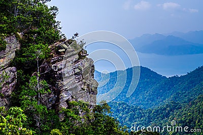 Cliff side with clouds Stock Photo