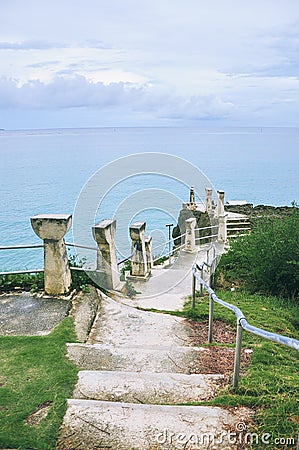 Cliff sides in Tinian Island Stock Photo