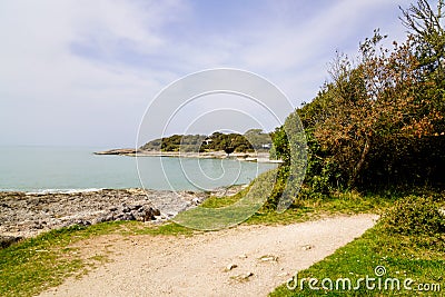 cliff stones atlantic ocean in Saint-Palais sur mer atlantic french coast Stock Photo