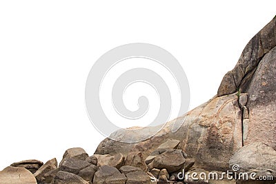 Cliff stones isolated white background Stock Photo