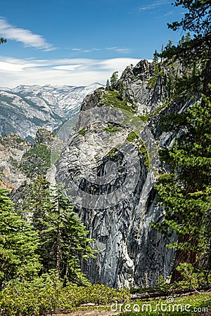 Cliff Walls Unroll Into The Distance From Crocker Point In Yosemite Stock Photo