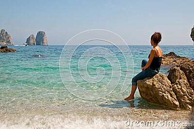 The cliffs of the Amalfi Coast Capri Stock Photo