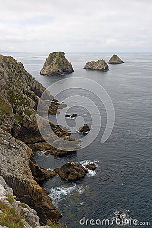 Cliffs in the brittany coast, France Stock Photo