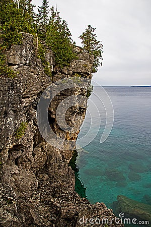 Cliffs On The Bruce Peninsula At The Grotto Stock Photo