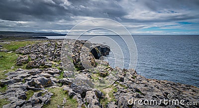 Cliffs of Burren panorama Stock Photo