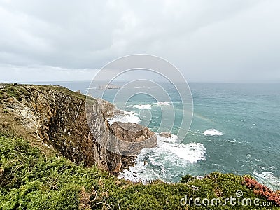 Cliffs of cape Penas landscape, Asturias, Spain Stock Photo