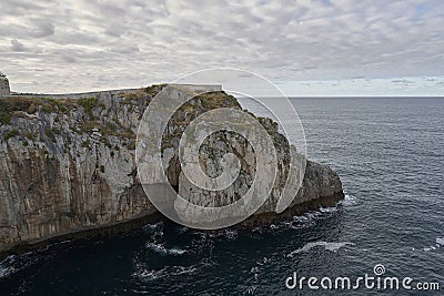 Cliffs on the coast of Castro Urdiales, Spain Stock Photo