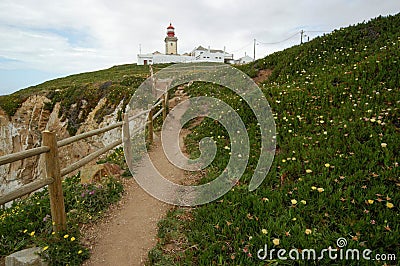 Cliffs edge Cabo da Roca, Portugal Editorial Stock Photo