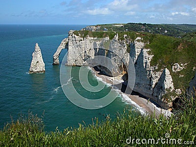 Cliffs at Etretat France Europe Stock Photo