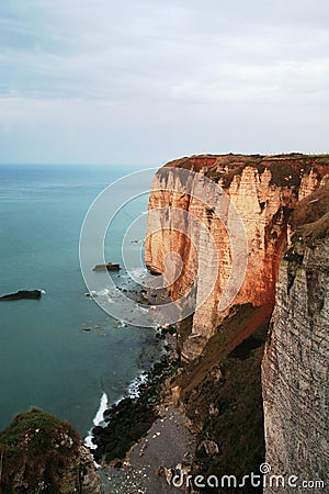 Cliffs in Etretat, Normandie, France. Stock Photo