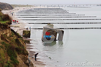 Cliffs formed by the sea along the Hohe Ufer, Germany Editorial Stock Photo