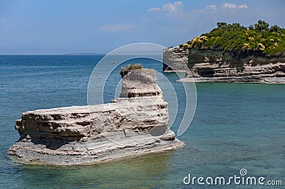 the cliffs on the greek island of corfu are exceptionally beautiful Stock Photo