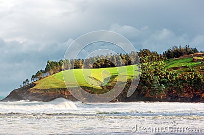 Cliffs in Lekeitio coast. Basque Country Stock Photo