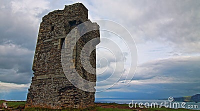 Cliffs of Moher at Hags Head under brooding skies Stock Photo