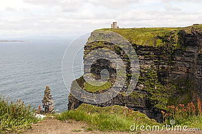 Cliffs of Moher OBriens Tower Stock Photo