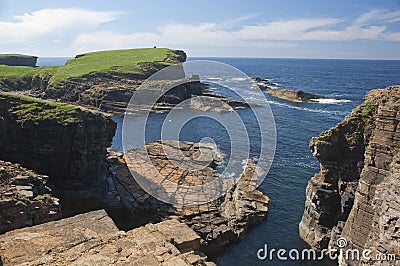 Cliffs near Marwick Head,Orkney islands Stock Photo