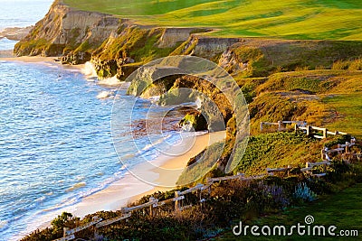 Half Moon Bay beach California Cliffs ocean Stock Photo