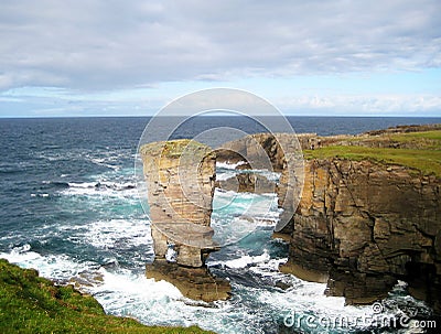 Cliffs of Yesnaby (Scotland) Stock Photo