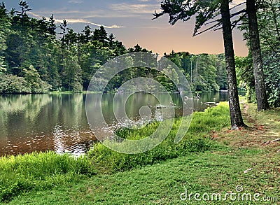 Cliffside Lake in Highlands, North Carolina Stock Photo