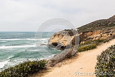 Cliffside Trail at the Point Loma Tide Pools Stock Photo