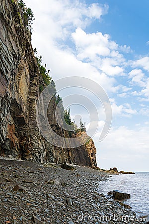 Cliifs of Cape Enrage along the Bay of Fundy Stock Photo