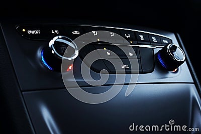 Clima control unit of a modern car Stock Photo