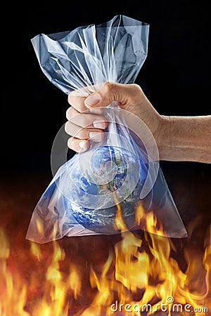 Climate Change Plastic Plastics Bag Stock Photo