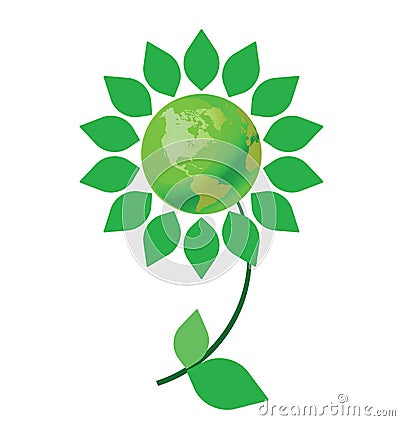 Climate change flower Vector Illustration