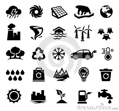 Climate Change, Global Warming, Ecology, Environment Vector Illustration