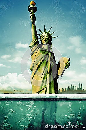 Climate Change and Liberty Stock Photo