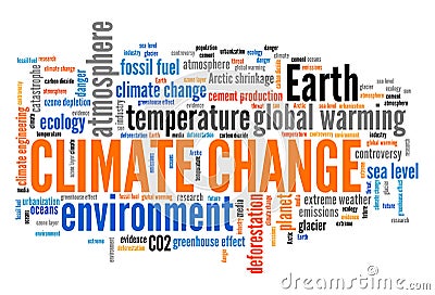 Climate change word cloud Stock Photo