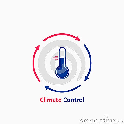 Climate control icon. Thermometer icon. Temperature condition system. Vector Vector Illustration