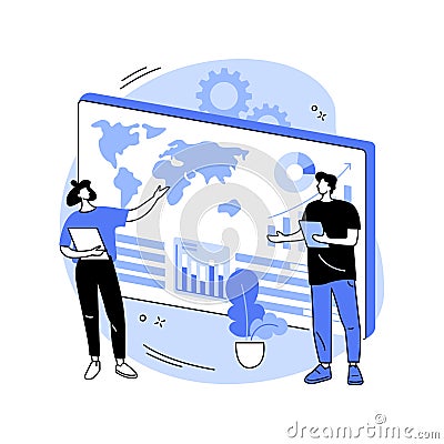 Climate data share and use abstract concept vector illustration. Vector Illustration