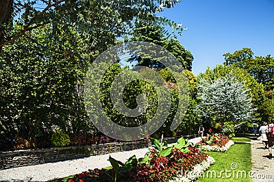 Gardens of the Villa Taranto on Lake Maggiore which is the most westerly of the three large lakes of Italy Stock Photo