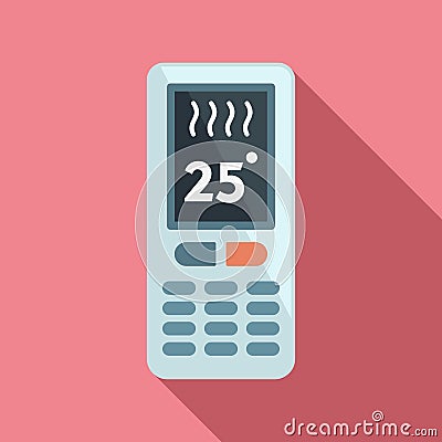 Climate remote control icon, flat style Vector Illustration