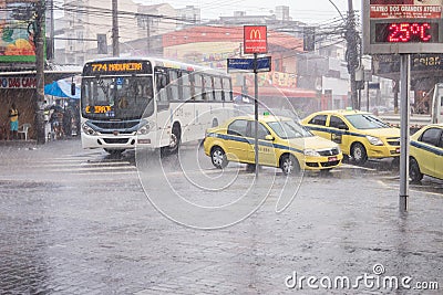 Climate: Summer Rain in Rio de Janeiro Editorial Stock Photo